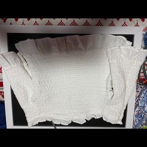 AWO off shoulder white top